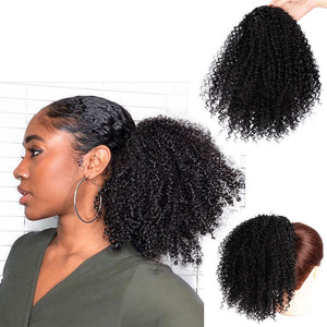 Women's African Drawstring Stretch Small Curly Wig